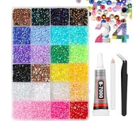 24 Colors 3mm Resin Jelly Rhinestones Bedazzling Kit 10000Pcs Flatback Gems for Nails Clothing Shoes Art Book