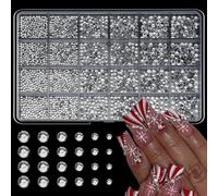 24 compartiments en résine colorée pour ongles, diamants avec différents styles pour la maison, le salon et les fêtes, perles à ongles de forme mixte pour manucure