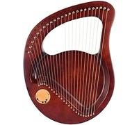 24 Cordes Lyre Harpe Bois Massif Acajou Meilleur Cadeau pour Les Mélomanes Débutants Enfants Adulte avec Clé D’accordage Médiator Corde De Rechange Et Tutoriel De Musique Anglaise, Red