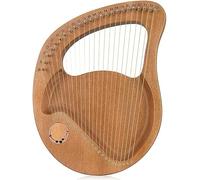 24 Cordes Lyre Harpe Bois Massif Acajou Meilleur Cadeau pour Les Mélomanes Débutants Enfants Adulte avec Clé D’accordage Médiator Corde De Rechange Et Tutoriel De Musique Anglaise, Brown