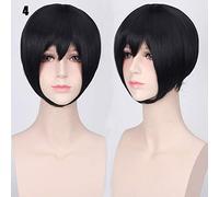 24 couleurs 30 cm Bobo cheveux courts rouge argent gris clair doré jaune vert rose violet Orange blanc universel Cosplay perruque frange K047-4
