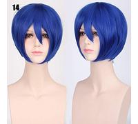 24 couleurs 30 cm Bobo cheveux courts rouge argent gris clair doré jaune vert rose violet Orange blanc universel Cosplay perruque frange K047-14
