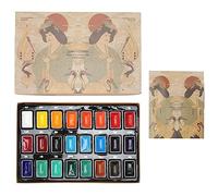 24 Couleurs de Peinture Aquarelle, Peinture à L'eau Portable Haute durabilité, Peinture D'art Aquarelle de Type Chinois, Fournitures D'art Aquarelle Facile à Utiliser pour les