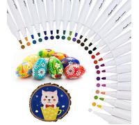 24 Couleurs Marqueur Peinture Acrylique, Feutre Acrylique Couleurs Vives Tooli Art Acrylique Pour Papier, Pierre, Textile, Verre