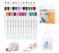 24 Couleurs Marqueur Textile Permanent, Feutre pour Tissu, Stylo Vetement Indelebile Textile, Feutre Peinture, Crayon Textile, Feutres Textile pour T-Shirts, Jeans, Chapeaux, Sacs Toile, Chaussures