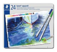 Staedtler Crayons de couleur aquarellables Karat Assortis – Boîte de 24