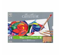 24 crayons de couleur - Beaux-arts - Boîte métal - Cretacolor - Mega Color