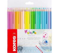 Kores Crayons de couleur Kolores Pastel – 24 crayons, pour enfant, dessin