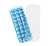 24 Cubes Bacs à glaçons en Silicone avec Couvercle, Moule Glaçons, sans BPA, bacs carrés faciles Retirer, Empilable Moule Glaçons- pour Cocktails, Whisky, Jus (Bleu)
