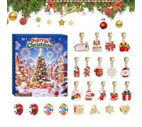 24 Day Christmas Bracelet Kit - Golden Charm Advent Countdown Box