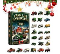24 Day Christmas Countdown - 2D Acrylic Farm Vehicle Figurines Advent | 24-day 2D Acrylic Farm Vehicle Figurine Countdown For Christmas, Ideal For Windowsills, Mantels, Cars, Home Parties And