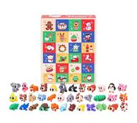 24-Day Christmas - Mini Animal Figures | Countdown Toy | 24 Days of Surprise Animal Figurines, Interactive -Hole Grid Box, ABS Construction (9.84 In)