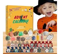 - 24 Day Christmas Sets With Natural Minerals, Educational And Decorative Fun, Geology Rocks Set For Kids Girls Boys For Rocks Home Classroom Playroom, Colorful Crystal