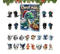 24-Day Countdown Dragon Tree Ornaments - Calendar Ornament 2D Acrylic
