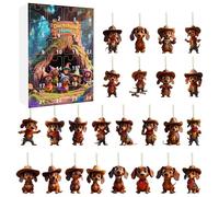 24 Day Dachshund Ornaments Christmas Countdown Calendar 2025 | Dachshund Dog Advent Calendars 2025,Dog 2D Flat Acrylic Ornaments For Vacation Car Rearview Mirror Christmas Tree Wall Door Party Decor