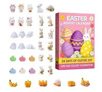 24-Day Easter Countdown Calendar - Springtime Scene Decoration Prop, Count Down with Bunny Animals Design, Family Adults with Display, Teens Desk Essential, Shelf Dining Calendar for Living Room