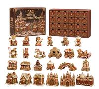 24-Day Gingerbread Kingdom Figurines | Gingerbread Kingdom Advent Calendars | Countdown Gingerbread House Tree Ornaments For Christmas Tree, Shelf, Backpack, Door Handle