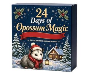 24-Day Holiday Pendant - Acrylic Opossum, Countdown Decor, Christmas Tree O
