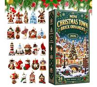 24 Days Christmas - 2D Acrylic Mini Ornaments | Set of 24 Flat 2D Acrylic Ornaments with Hanging Loops, 8.66x11.81 in for Tree & Mantel Decor