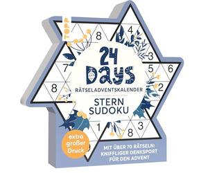 24 DAYS RÄTSELADVENTSKALENDER - Sternsudoku: Über 70 Rätsel: Kniffliger Denksport in Sternform. Jeden Tag bis Weihnachten je ein Sudoku in leicht, mittel und schwer.