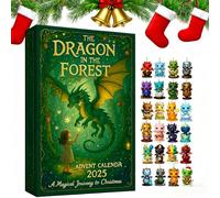 24 Days * the Dragon in the Forest Advent Calendar 2025, Funny Dragon Advent Calendar with 24 Unique Dragon Baby Christmas Tree Flat Decorations for Adults Kids (1pcs)