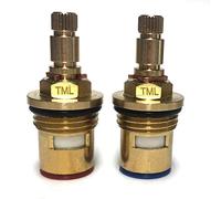 24 disques de rechange en céramique pour cartouche de valve de robinet, quart de tour BSP 1/5,1 cm - Compatible avec levier Bristan BS5412 CD XZ 24 (vis en laiton massif incluses)