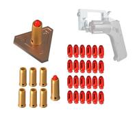 24 Douilles Souples +8pcs Bullet Shells,Pistolet à Balle Molle Convient pour（Revolver Jouet Anti Stress Pistolets à Balles Souples 5 Lancements en SéRie,Balles Molles Seulement