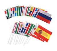 24 drapeaux du monde 6x8 pouces sur petits bâtons, drapeaux de pays pour fêtes, événements en pprentissage de la géographie, décorations