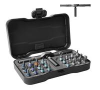 24 en 1 Ensemble de tournevis magnétique, jeu de tournevis à cliquet multi-embouts avec aimant, tournevis amovible à cliquet, clé à cliquet outil de réparation pour l'électronique, meubles (Noir)