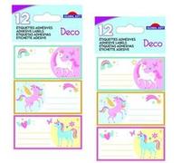 24 étiquettes adhésives scolaires - Rectangle - Licornes magiques Blanc G