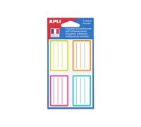 Surdiscount – Étiquettes scolaires 36 x 56 mm – 24 pièces – lignes vert, orange, bleu, rose