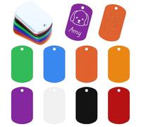 24 étiquettes vierges en aluminium,Médaille Chien Gravée Rectangle,Gravure vierge,étiquettes identification chien,Gravure au laser Pour chien