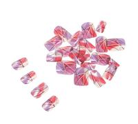 24 Faux Ongles à Couverture Complète Courts Ovales Décorés