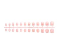 24 faux ongles à poser French Tip, couleur nude, forme carrée courte, faciles à porter, capsules DIY pour femme, manucure rapide au rendu soigné, style simple pour le quotidien
