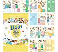 24 Feuilles 1700+ Autocollants pour Planificateur de Repas - Autocollants Régime & Nutrition pour Agenda, Journal, DIY Scrapbooking - Planification de Repas Sains, Accessoires Organiseur