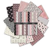24 Feuilles Bloc Papier Scrap, 30,5 x 30,5 cm, 24 Designs Double Face Papier pour Scrapbooking, Papiers décoratifs de Cartonné pour Halloween, Journal Album de Bricolage (Rose, 12 Inch)