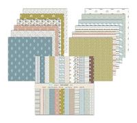 24 Feuilles Blocs de Papier pour Scrapbooking 30,5 x 30,5 cm Papiers Décoratif à Motif Papiers de Scrapbooking Blocs de Papier Cartonné pour Journal Album de Bricolage (B, 12inch)