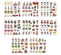 24 Feuilles D'autocollants Pirates Enfants,8 Styles de Stickers Pirate Enfants,Set de Stickers Pirates Enfant,Autocollants Pirate,pour Anniversaire D'enfant,Bricolage Cadeau