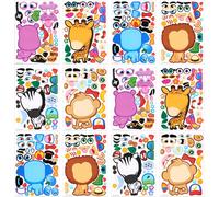 24 Feuilles D'autocollants Safari, Créez Votre Propre Mélange D'animaux De Safari Et Assortissez Des Autocollants D'animaux Pour Sacs De Fête, Fournitures De Fête Pour Enfant