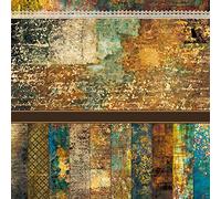 24 Feuilles De Papier De Scrapbooking Vintage, Feuilles Scrapbook Papier Premium Motif Papier Pack Papier, Vintage Album Scrapbook Cartes Papier D'Arrière Pour Cartes Voeux, Écriture, Artisanat DIY