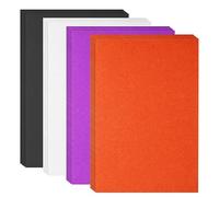 24 Feuilles de Tissu en Feutre, 30 x 20cm Carrés de Tissu Feutre Halloween pour Travaux Manuels Couture Projets Décoratifs (Noir, Blanc, Orange, Violet)