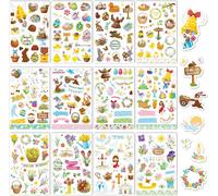 24 Feuilles Français Pâques Autocollants Pour Artisanat Pâques Scrapbooking Album Bullet Journal,Joyeuses Pâques Stickers Gommettes Pour Pâques Enfants Bricolage Cadeau Goodies