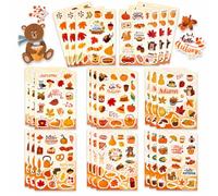 24 Feuilles Gommettes Automne, Stickers Automne Gommettes Enfant Thème | 8 Modèles X 3 pour, Stickers Automne, Decoration Automne pour Loisirs Créatifs, École, Fête, Scrapbooking et Thanksgiving