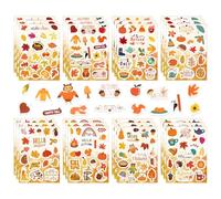 24 Feuilles Gommettes Automne, Stickers Automne Gommettes Enfant Thème Automne Autocollant Écureuils Hérissons Citrouilles Feuilles d'Érable pour Thanksgiving Decorations Scrapbooking