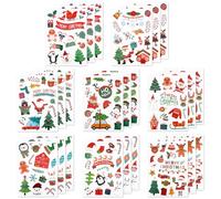 24 Feuilles Gommettes Noël Enfant avec Paillettes - Autocollants Brillants pour Scrapbooking, Décoration Cadeaux, Cartes de Vœux et Loisirs Créatifs