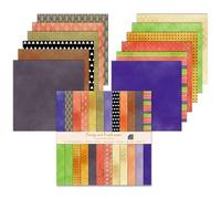 24 Feuilles Papier de Scrapbooking, 30,5 x 30,5 cm, Papiers Décoratifs Double face, Papier Motif de Cartonné pour Journal Album de Bricolage (Coloré, 12 Inch)