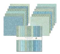 24 Feuilles Papier de Scrapbooking, 30,5 x 30,5 cm, Papiers Décoratifs Double face, Papier Motif de Cartonné pour Journal Album de Bricolage (Bleu, 12 Inch)