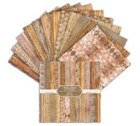 24 Feuilles Papier Scrap Double face, 15,2 x 15,2cm, 24 Designs Papier pour Scrapbooking, à Motif Papiers, Papiers décoratifs pour Fournitures de journal intime (Brun et Jaune, 6 Inch)