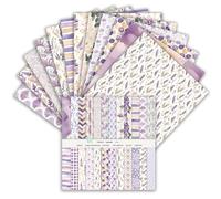 24 Feuilles Papier Scrap Double face, 15,2 x 15,2cm, 24 Designs Papier pour Scrapbooking, à Motif Papiers, Papiers décoratifs pour Fournitures de journal intime (Violet, 6 Inch)