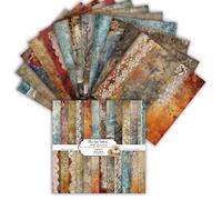 24 Feuilles Papier Scrap Double face, 15,2 x 15,2cm, 24 Designs Papier pour Scrapbooking, à Motif Papiers, Papiers décoratifs pour Fournitures de journal intime (Marron, 6 Inch)